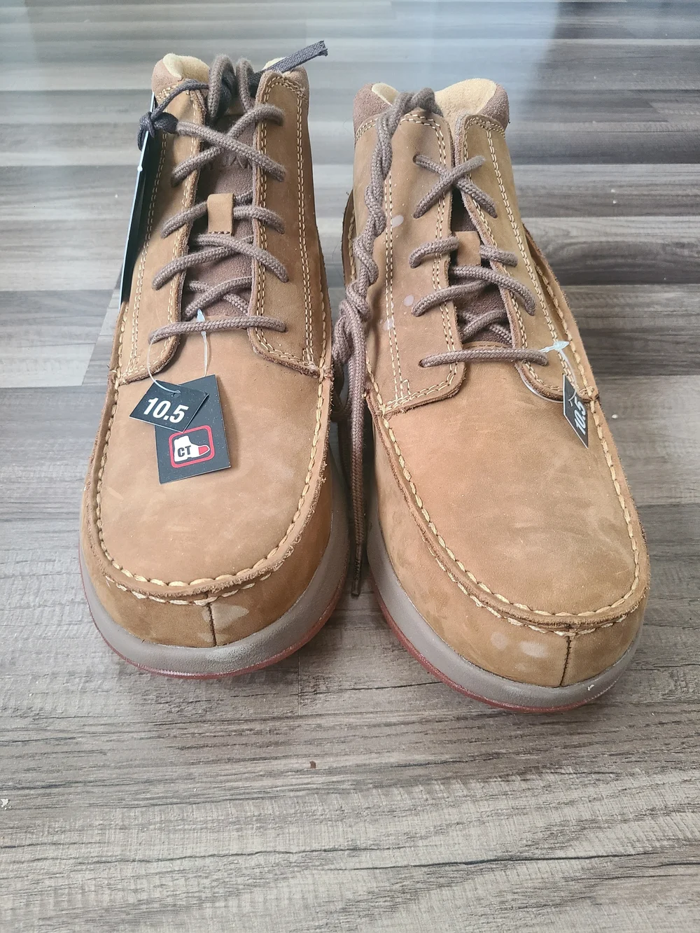 Men's Casual Composite Toe Lace-Up Boots in Brown